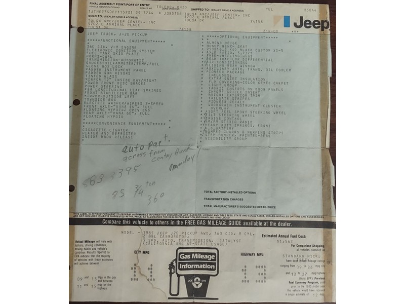 1985 Jeep J20 9